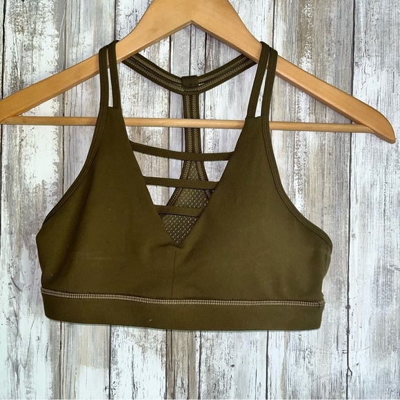 ZYIA Grid Olive Green Active Bra - Picture 2 of 4